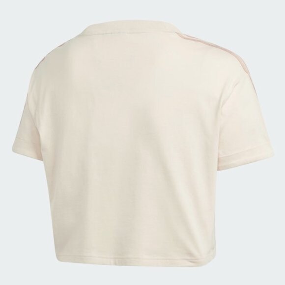 Adidas 100% Cotton Short Sleeve Crop Top Linen Color Women's Size US 3X - Picture 5 of 16